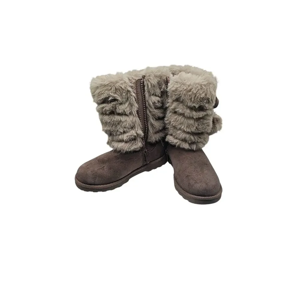 Makalu California Faux Fur Winter Boots – Girls Size 11 M